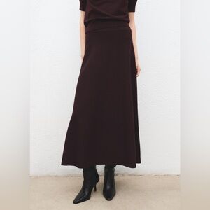 Mango Dark Brown Maxi Skirt